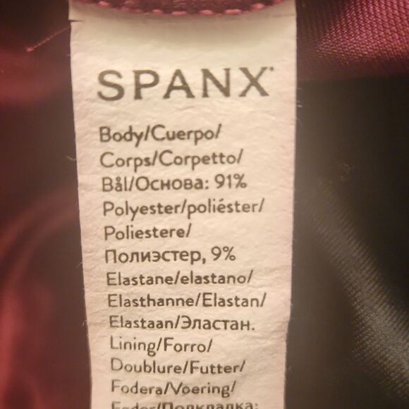 Spanx Women's Burgundy Velvet Velour Leggings Size L - Picture 7 of 10